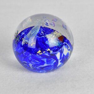GARY ZACK STUDIOS ART GLASS PAPERWEIGHT SIGNED 1997 Blue